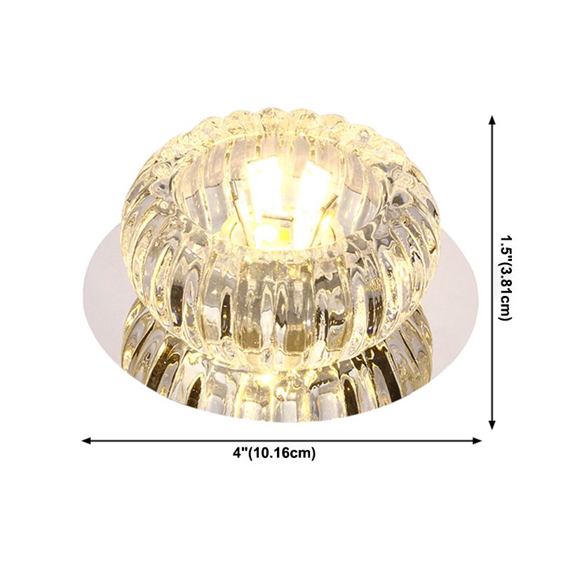 LED Crystal Ceiling Light Modern Hallway Corridors Flush Mount Ceiling Light with Hole 2-3.5'' Dia