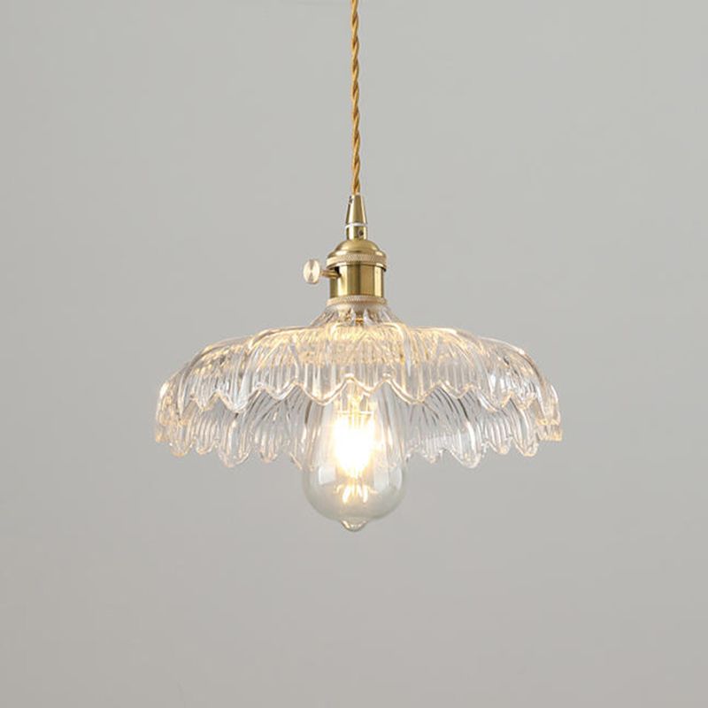 I pendenti in vetro in ottone illuminazione industriale 1 luce appesa alla luce per il ristorante