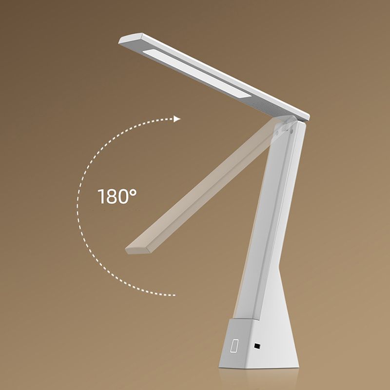 USB Table Lamp with Touch Control, Task Plastic Folding Table Light for Bedroom