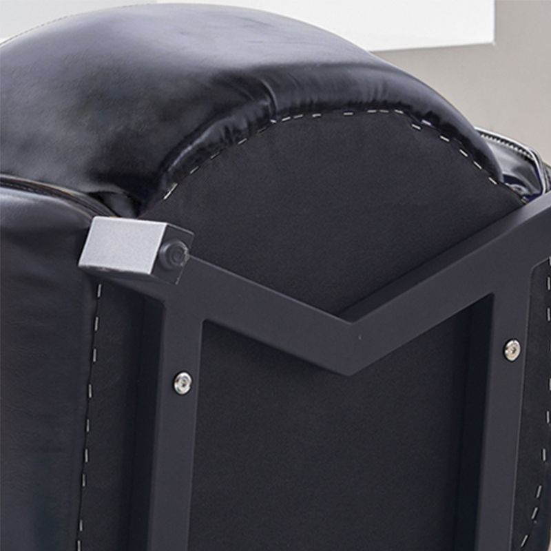 Contemporary Bonded Leather Arms Included with Black Legs Wingback Chair