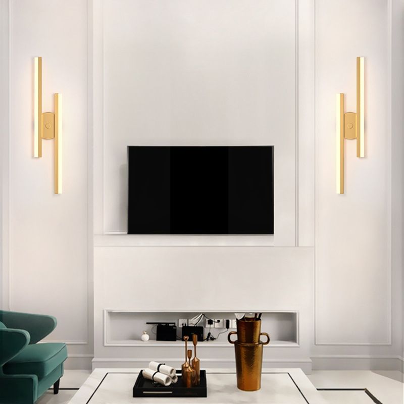 Luci di applique a parete lineare Modern Wall Lamp Metal 1 Light Sconce Lights Fishestures
