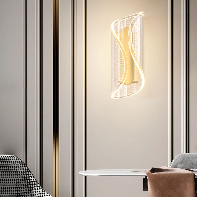 Metal Geometric Wall Light Contemporary LED Wall Sconce for Living Room