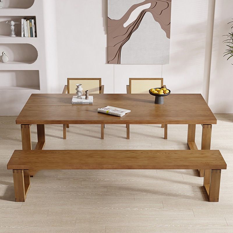 Dinner Room Dining Table Solid Wood Sled Base Rectangle Dining Table