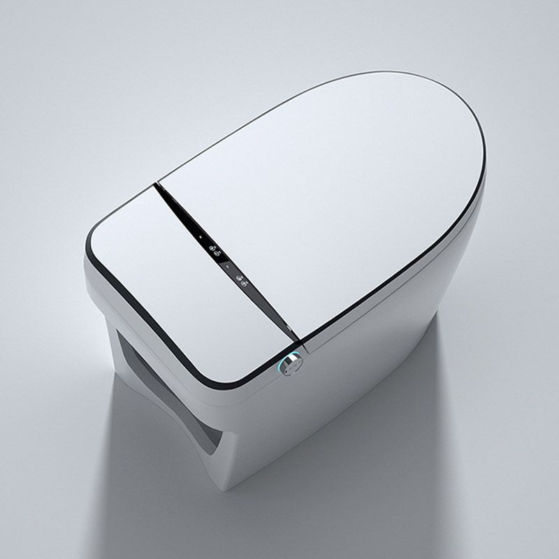 Modern Skirted White Concealed Tank Toilet ABS Floor Mounted Flush Toilet with Seat