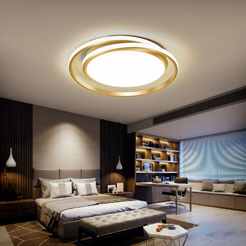 Circle Ring Flush Mount Ceiling Light Modern Simplicity Ceiling Mount Light Fixture for Bedroom