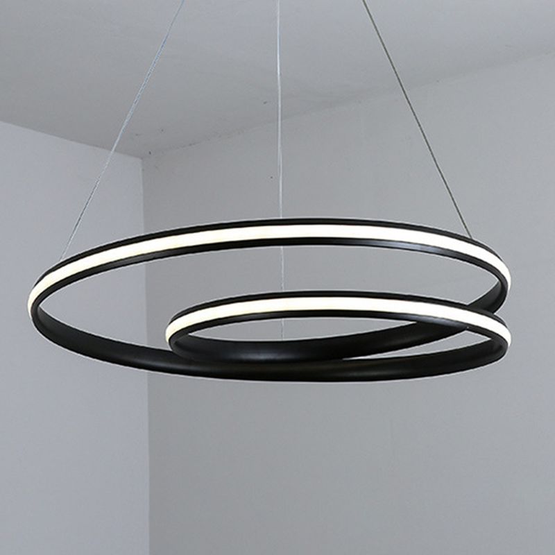 Semplicità a spirale a spirale lampada lampada da pranzo acrilico lampadario a LED lineare