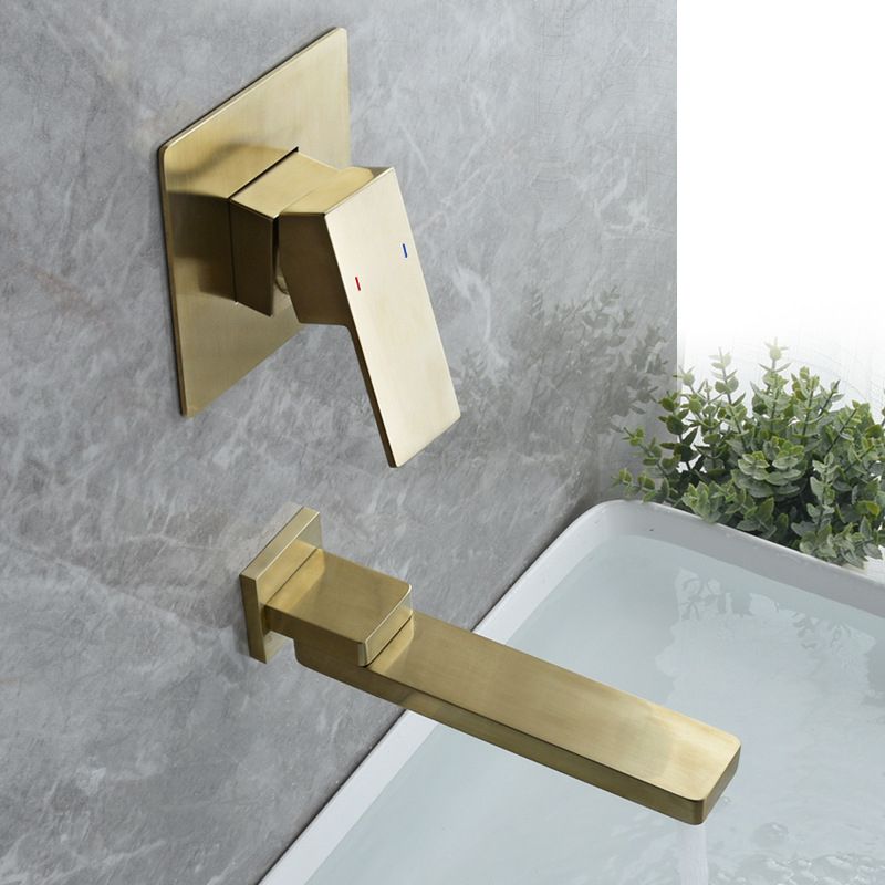 Light Luxury Wall Mounted Bathroom Faucet Lever Handle Sink Faucet