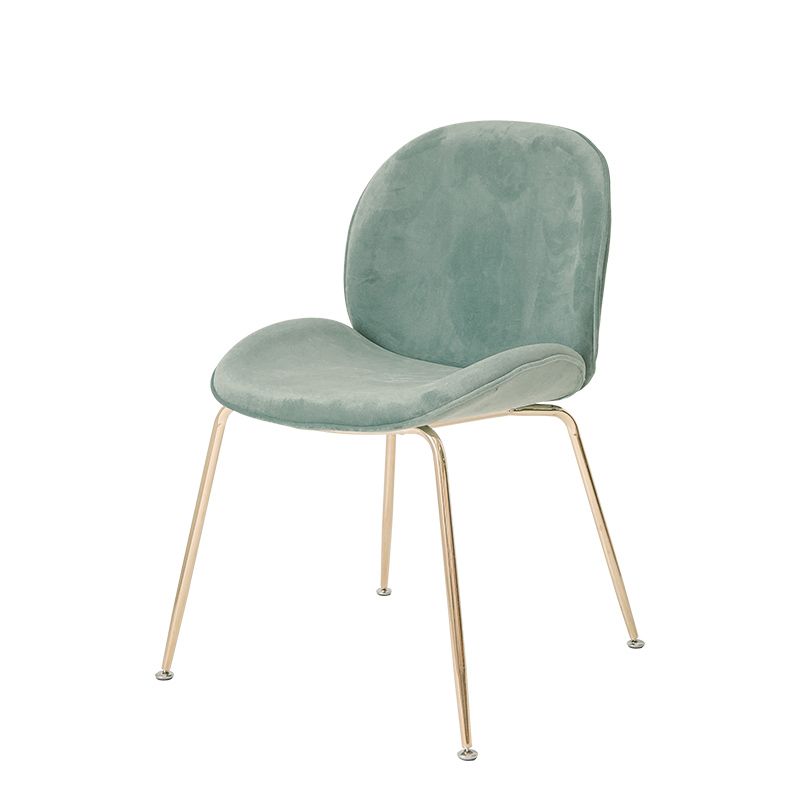 Chaise de salle à manger de Style Glam nordique, sans accoudoirs, avec pieds en métal