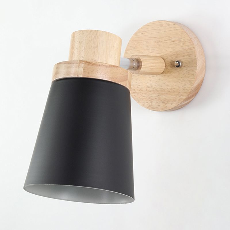 Modern Style Flared Wall Sconces Wood 1 Light Wall Mount Light Fixture