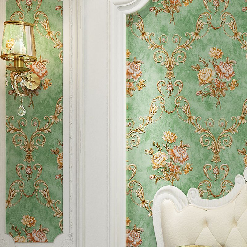 Enchanting Blossoming Peony Wallpaper for Bedroom, Pastel Color, 33' L x 20.5" W