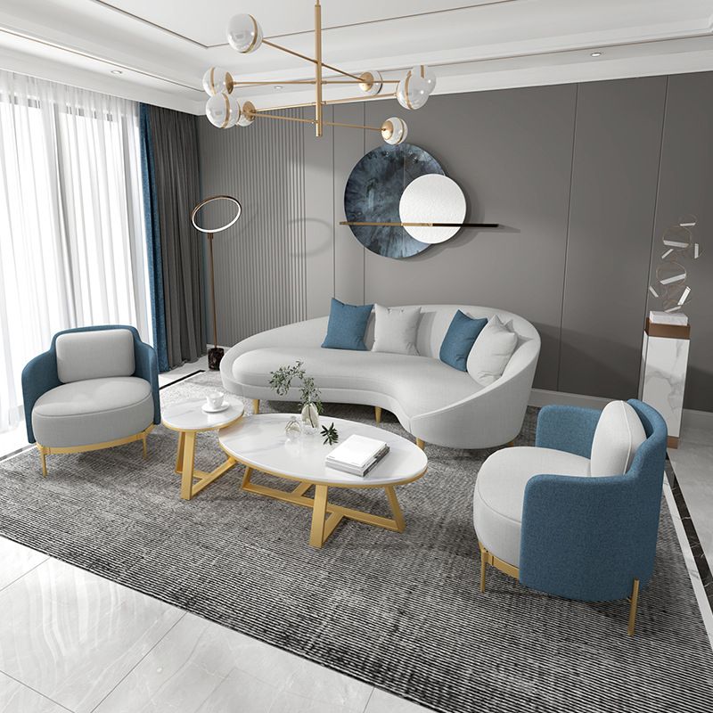 Solid Color Contemporary Sofa Tight Seat Foam Sloped Arms Settee