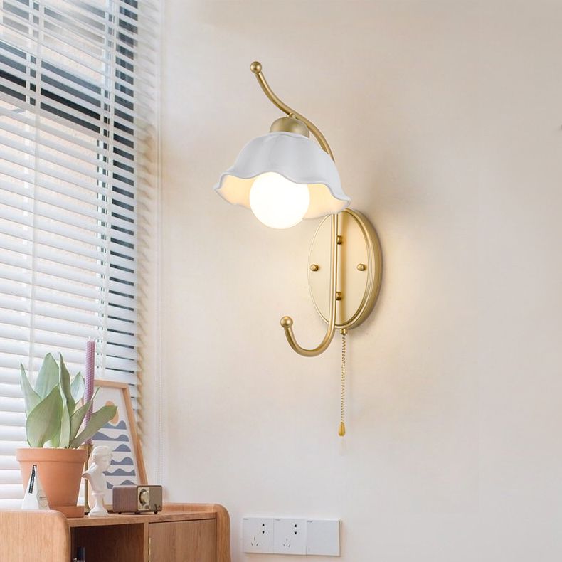 Modern Gold Vanity Lighting Ceramic Shade Wall Light Fixture for Bathroom