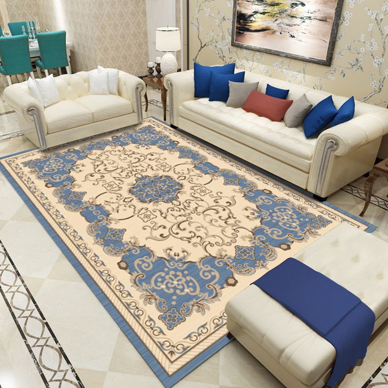 Tapis de salon rouge tapis traditionnel de la zone de polyester