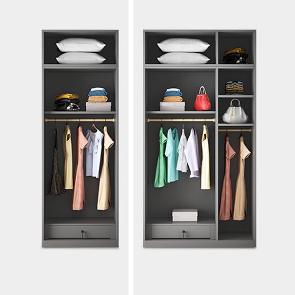 Modern Wardrobe Armoire Engineered Wood Wardrobe Cabinet with Drawer