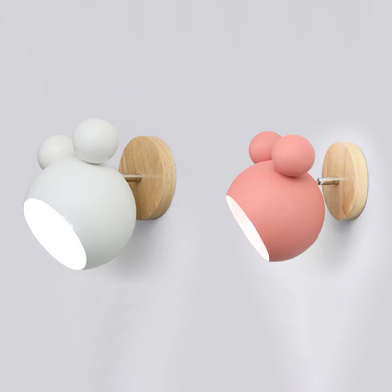 Bedroom Wall Sconce Lighting Minimalist Sconce Light Fixture with Cartoon Metal Shade