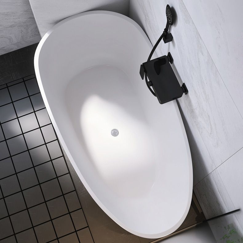 Antique Finish Soaking Bathtub Back to Wall Oval Modern Bath Tub
