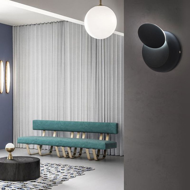 Luz de pared de metal de estilo nórdico Round Rotatable 5.5 "de pared de pared de ancho para dormitorio