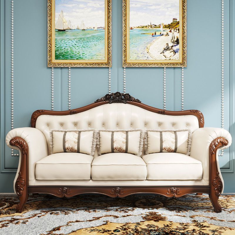 37" High Sofa Rolled Arm Sofa with Tufted Split-Back for Living Room