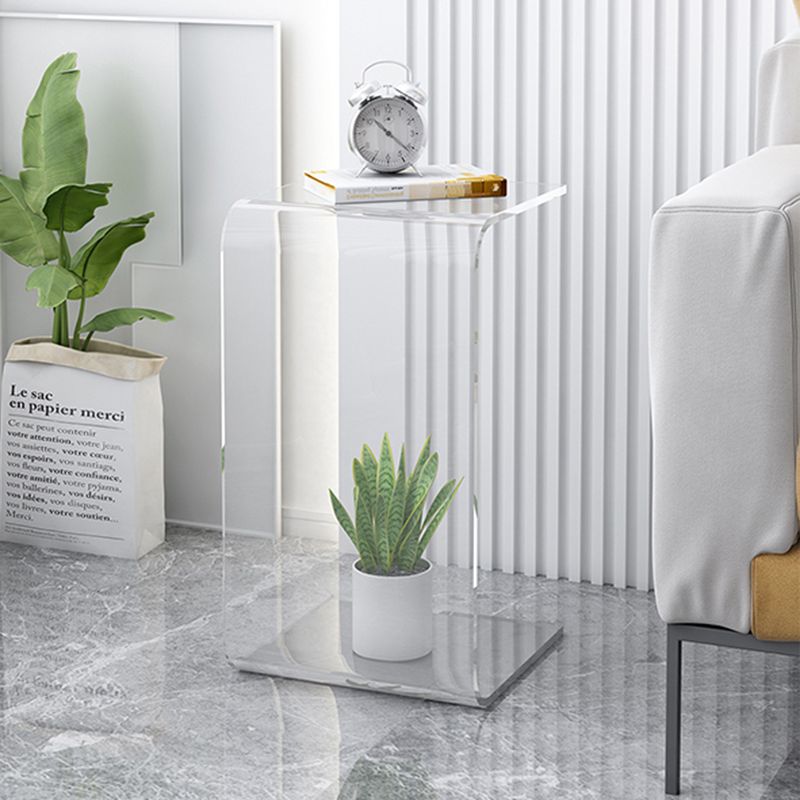 Modernistic C-Shape Sofa Side Accent Table Acrylic Bedroom Corner Table