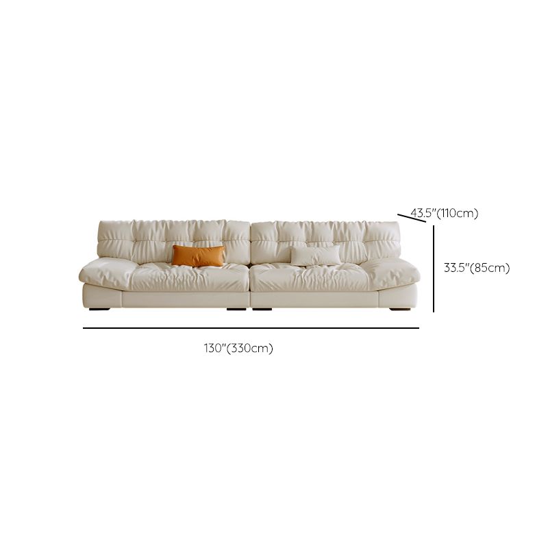 Scandinavian Seating White Tufted Fabric Armless Living Room Standard Settee