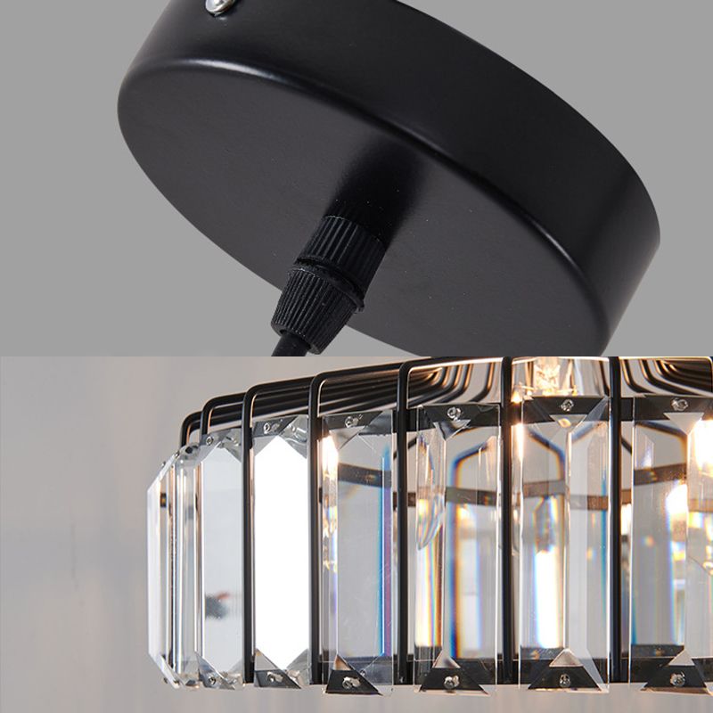1-Licht-Trommelkristall-Anhänger-Lampe zeitgemäße Einfachheit Beleuchtung für Schlafzimmer Esszimmer