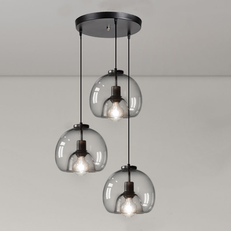 Clear Glass Hanging Light Fixtures, Nordic Simple Style Cluster Pendant Light for Indoor
