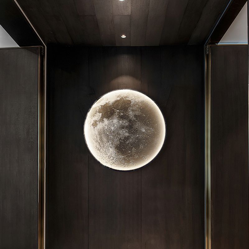 LED Modern Metal Wall Sconce Circle Shape Wall Light with Acrylic Shade for Bedroom