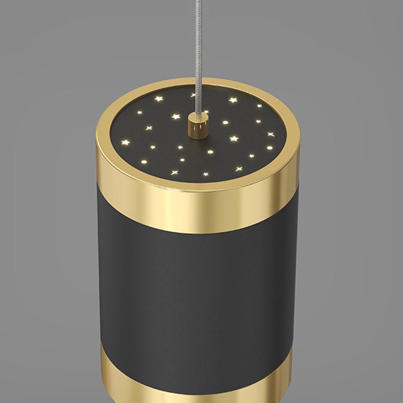 5-Light Contemporary Black/Golden Island Lighting LED Ceiling Light for Bedroom