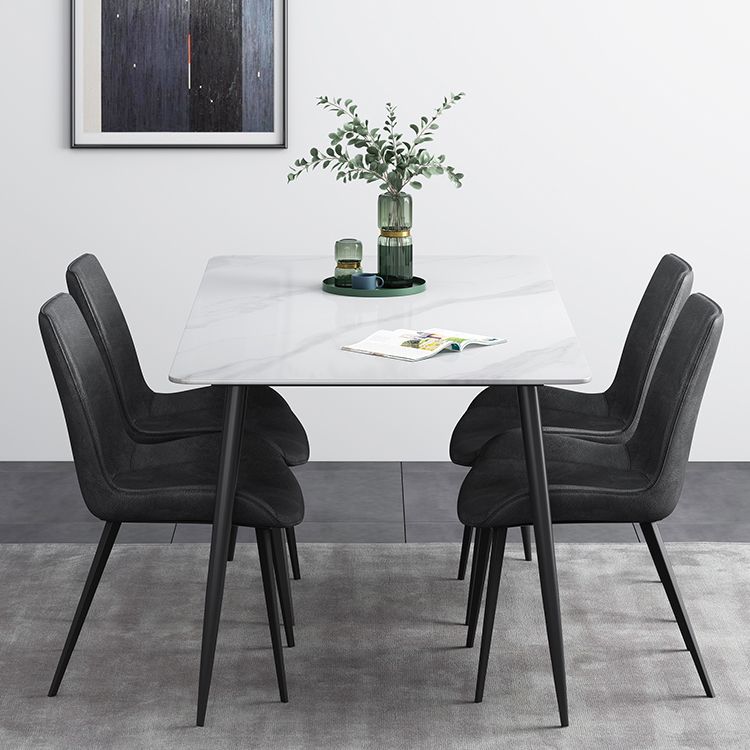 Kitchen Modern Sintered Stone Top Dinette Set with 4 Legs Table Dining Room Furniture