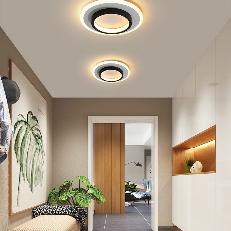 Geometrische gangpad inbouwlamp Acryl LED moderne inbouwplafondlamp in zwart-wit