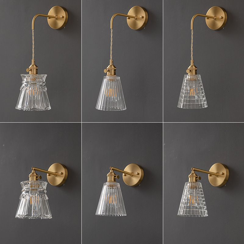 1-Light Wall Sconces Modern Glass Sconce Light Fixture for Bedroom
