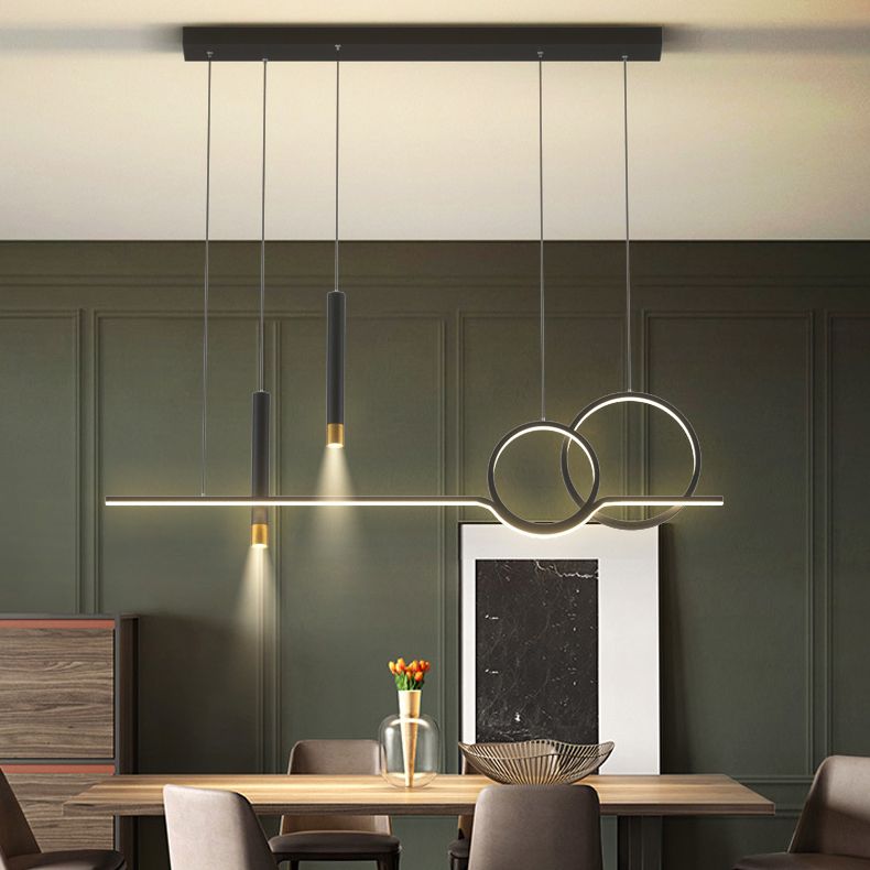Moderna lampada appesa a sospensione a pendente a led lineare creativa con ombra acrilica