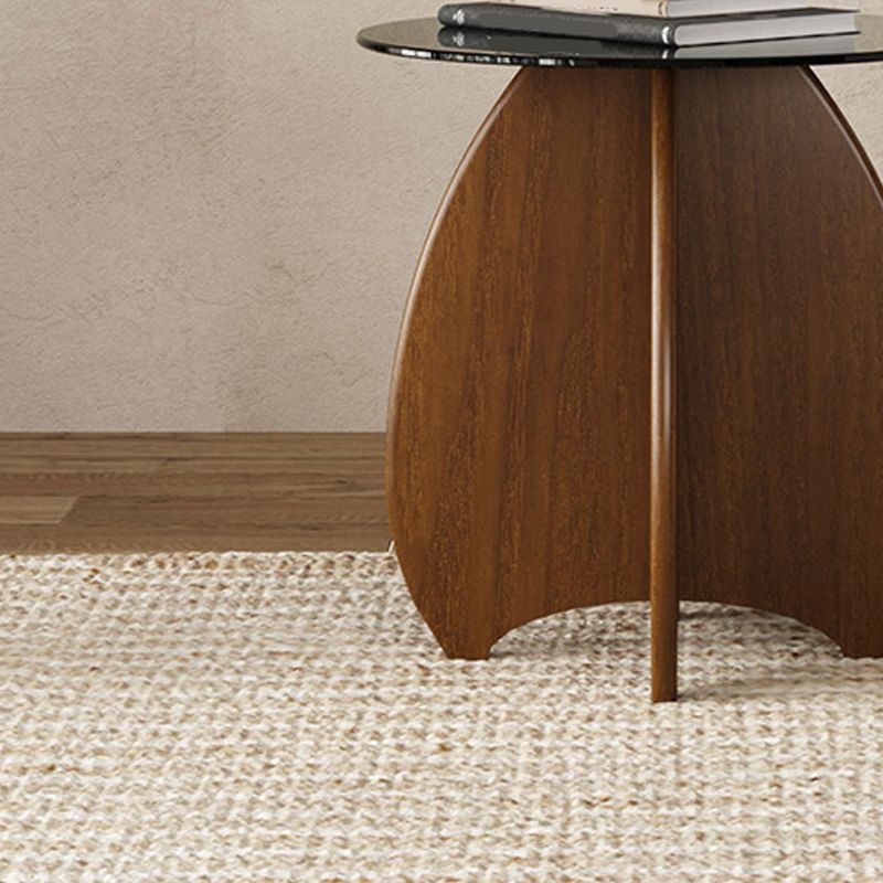 Contemporary Abstract Glass Top Round Living Room Accent Side Table
