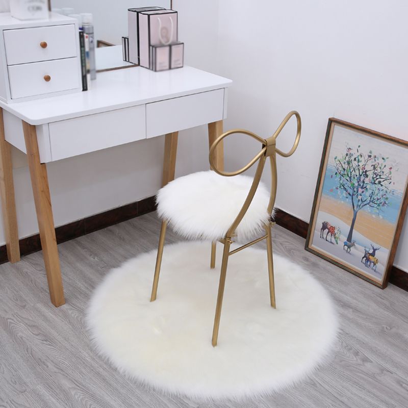 Round Multicolor Casual Indoor Rug Polyester Solid Rug Non-Slip Backing Indoor Rug for Living Room