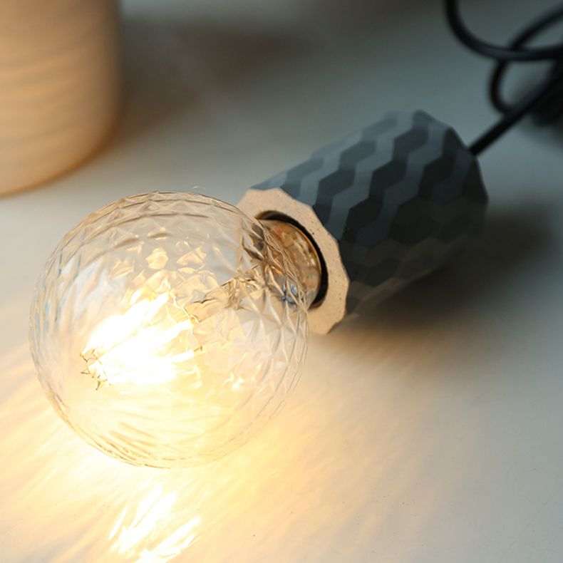 Mini-luminaire pendentif créatif nordique ciment monomoteur de bulbe bleu lumière suspendue pour le café