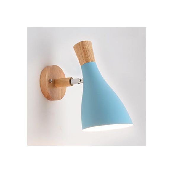 Lampe murale à corne de bois en métal macaron 1 lumière légère lumière pour le salon chambre enfant