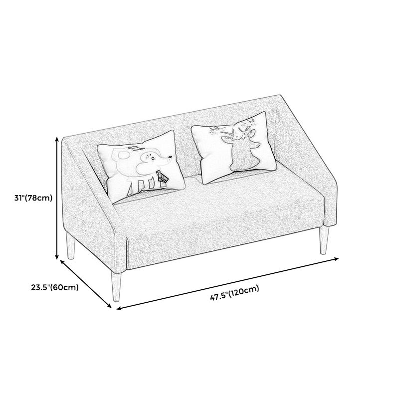 Contemporary Cotton Blend Faux Leather Sofa with Wooden Based