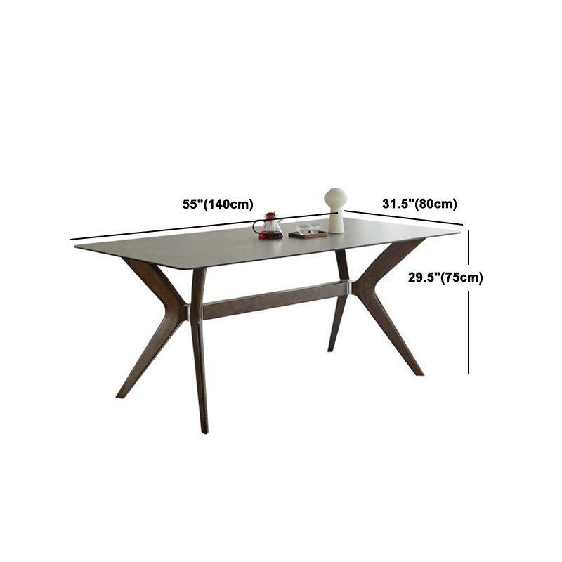 Modern Style Sintered Stone Dining Table Set Wood 1/2/5/7 Pieces Dining Set