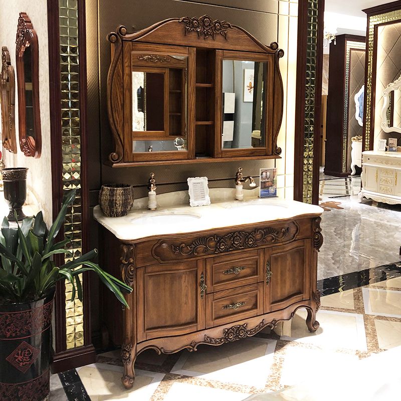 Traditional Bathroom Vanity Solid Wood Mirror Included Bathroom Vanity Cabinet