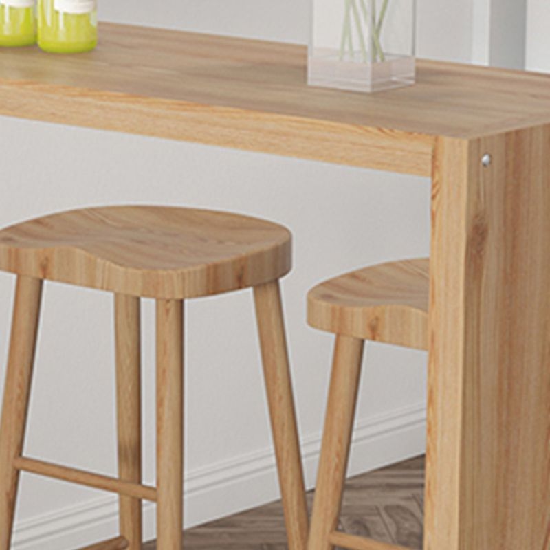 Luxurious Rectangle Solid Wood Bar Table Set 1/3 Pieces Counter Table with Backless Stools