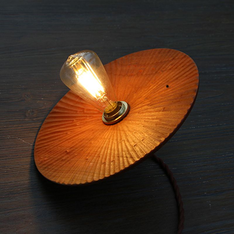 1 Light Pendant Light Modern Style Minimalism Wood Hanging Light for Dinning Room