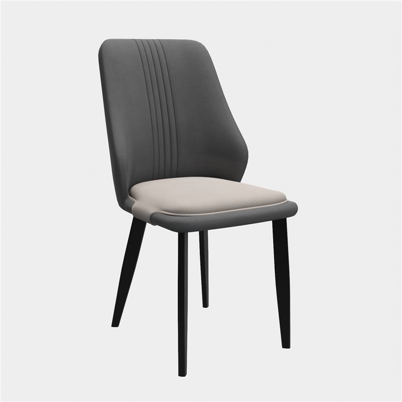 Chaises de salle à manger en cuir de style moderne, chaises latérales de salle à manger sans bras à dos solide