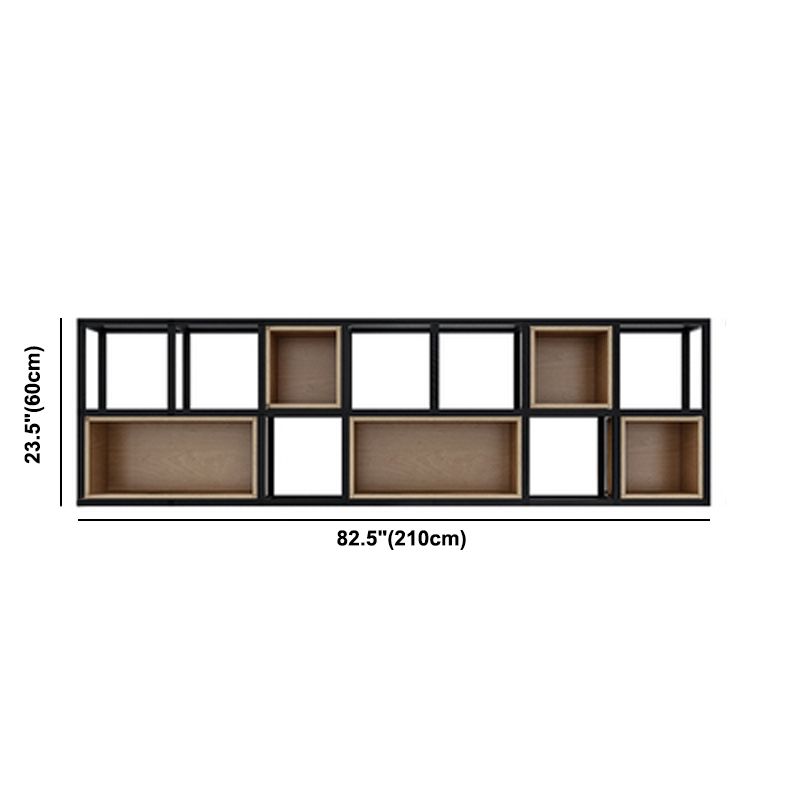 Industrial Style Bookcase Wall Mounted Bookshelf for Office and Study Room