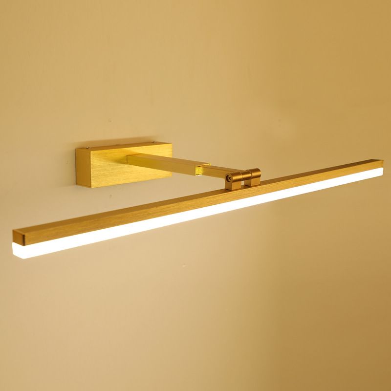 Modernist Single-Bulb Copper Mirror Front Light LED Metallic Wall Mounted Light for Bathroom