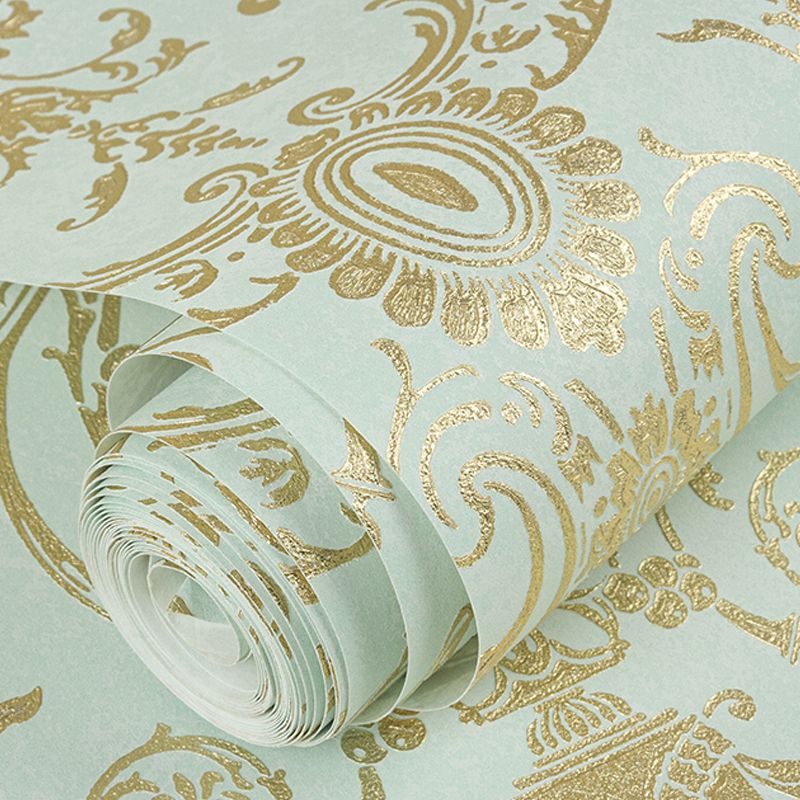 Vintage Quatrefoil Tapetenrolle, helle Blumen-Wandkunst für Wohnzimmer, Kunstseide