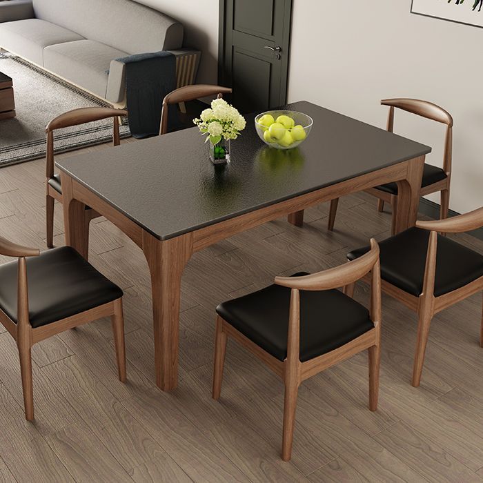 Contemporary Kitchen Rectangle Dinner Table 4 Legs Dining Table