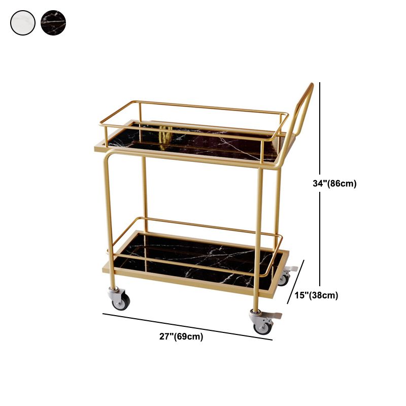 33.86"H Rolling Modern Prep Table Metal Prep Table for Home Use