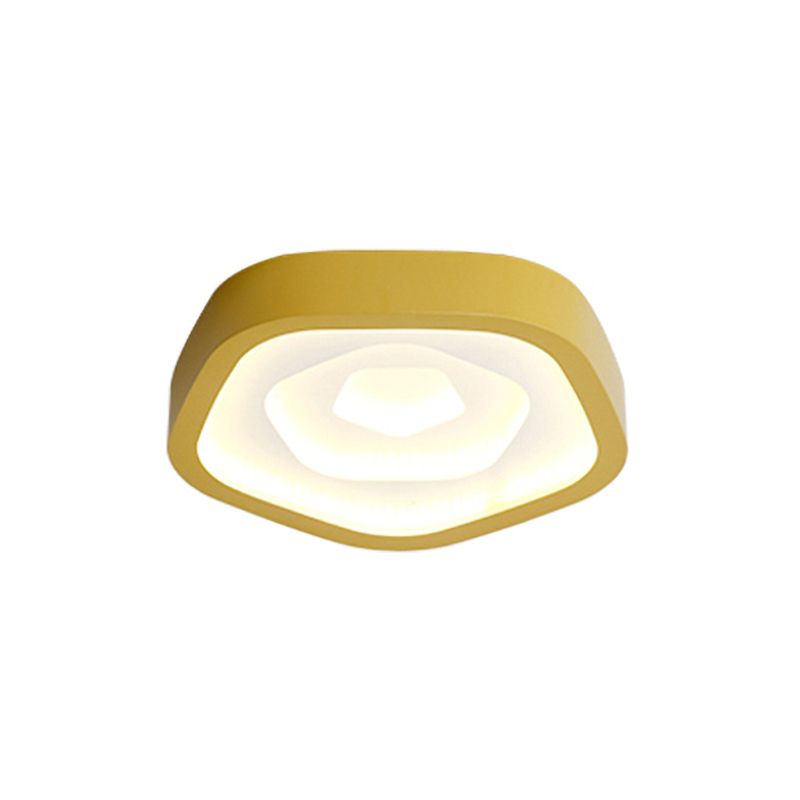 Plafonnier de chambre à coucher pour enfants, éclairage encastré à LED avec abat-jour rose de style nordique