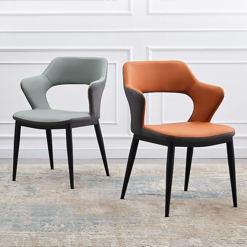 Dining Room Leather Dining Chair Contemporary Open Back Dining Arm Chair