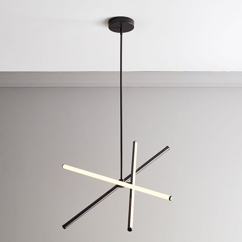Burst -LED -Anhänger Kronleuchter zeitgenössischer 3 Lampenmetallic Suspension Light für Wohnzimmer